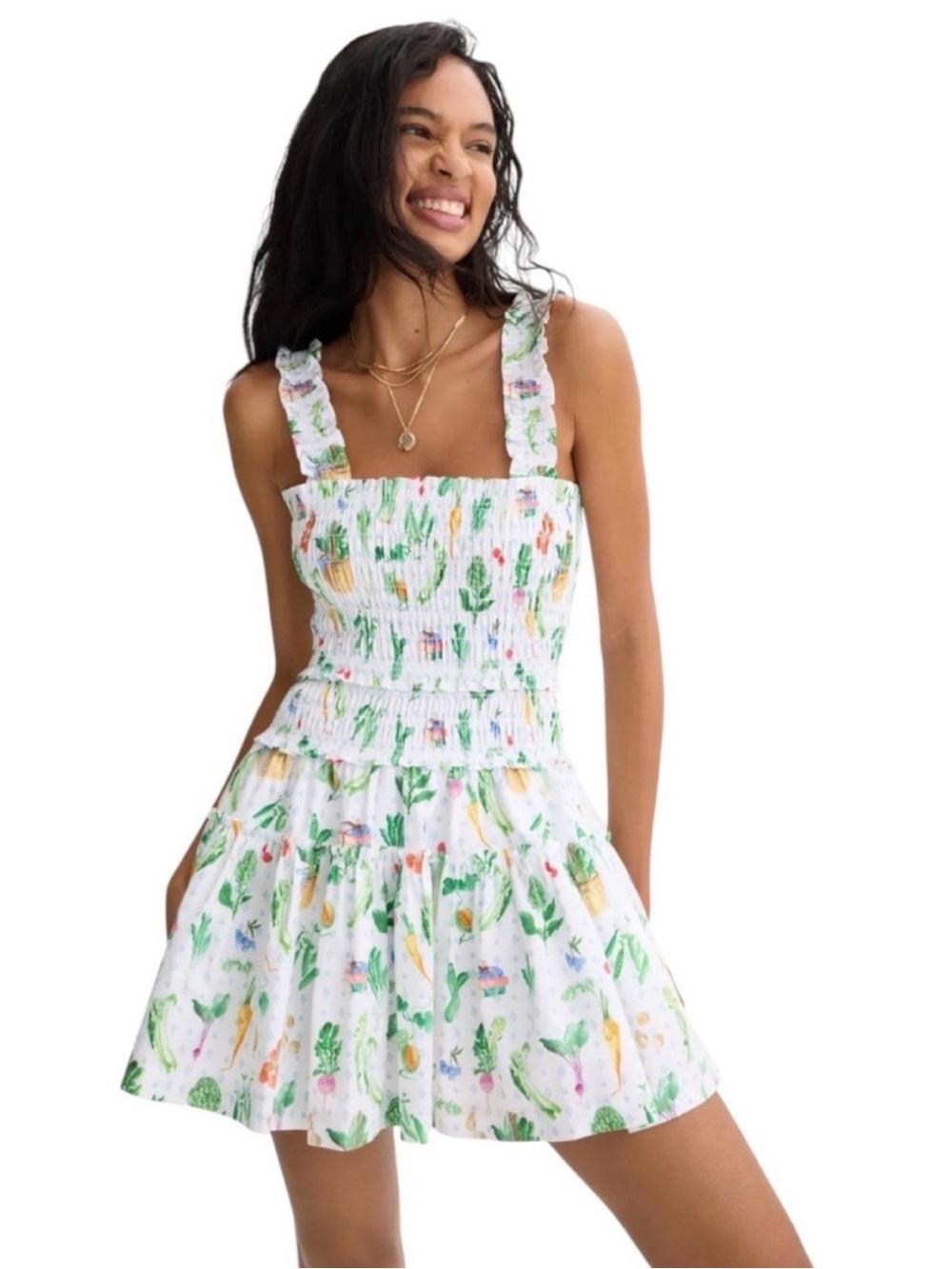 Hill House Azalea Mini Nap Dress in Farmer’s Market Print - NWT Size L